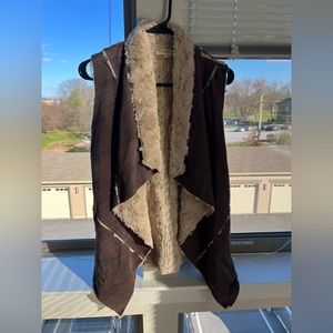Faux fur and suede vest; size small